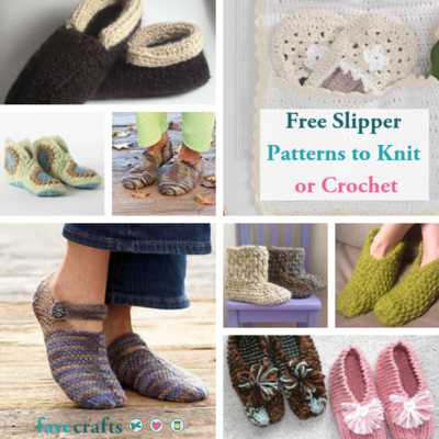 23 Free Slipper Patterns to Knit or Crochet